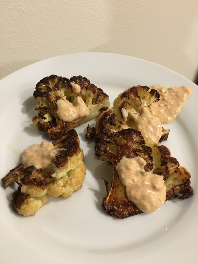 Roasted Cauliflower with Yogurt Sauce · Thyme Enough at Last