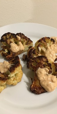 Roasted Cauliflower with Yogurt Sauce